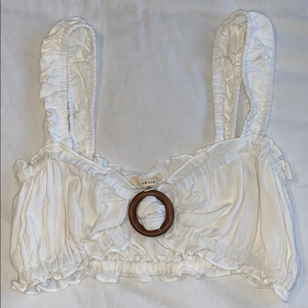 White ruffle top